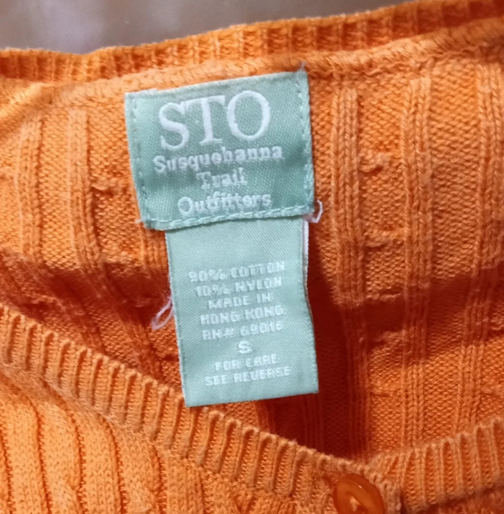 STO Ribbed VTG Cardigan -Susquehanna Trail Outfitter-Size: S-3/4 Length Sleeves